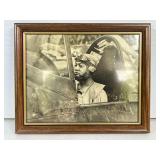 Framed Photograph of Tuskegee Airman in Cockpit
