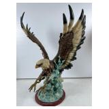 Painted Resin Bald Eagle Sculpture on Base
