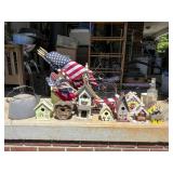 Decorative Birdhouses and Americana Display