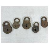 Five Metal Padlocks, Various Makers