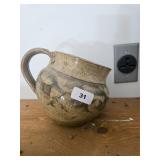 Stoneware Pitcher with Signed Base
