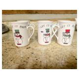 6 International Silver Co. Snowman Mugs