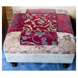 Upholstered Ottoman With Patchwork Design
