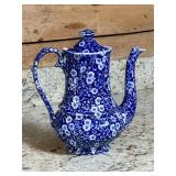 Blue and White Floral Ceramic Teapot