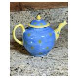 Hand-Painted Ceramic Teapot with Polka Dots