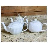 Three Ceramic Teapots in Various Designs