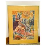 Framed Art Print of Cranes with Gold-Tone Frame