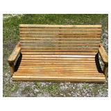Slatted Wooden Outdoor Porch Swing