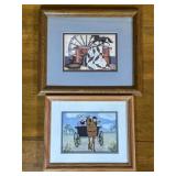 Two Framed Prints Featuring Horses and Carriage Sc