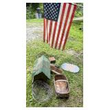 Decorative Americana Lot with Flag and Accessories