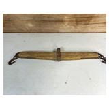 Wooden Hay Bale Carrier with Metal Hooks