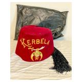 Red Fez Hat with Kerbela Embroidery and Tassel
