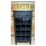 Black Wooden Cabinet with Drawer and Shelves