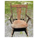 Wooden Spindle-Back Rocking Chair