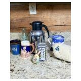 Decorative Mugs, Bottles, and Figurines
