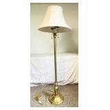 Brass Floor Lamp with Fabric Shade