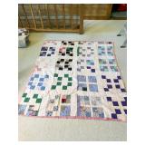 Patchwork Quilt With Pink Backing
