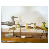 Hand-Painted Wooden Sandpiper Figures