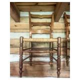 Wood Ladder-Back Chair With Woven Seat