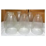 Six Clear Glass Lamp Shades
