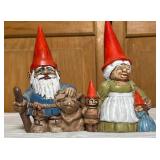 Hand-Painted Ceramic Gnome Figurines