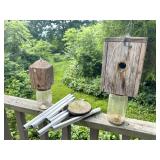 Wooden Birdhouses and Metal Wind Chimes