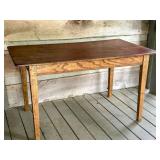 Wooden Farmhouse Table with Rectangular Top