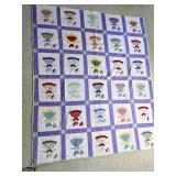 Handmade Quilt with Sunbonnet Sue Pattern
