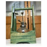 Green Wood Holder with Glass Oil Dispenser and Ute