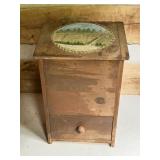 Wooden Wall-Mount Cabinet with Painted Farm Scene