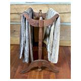 Wooden Quilt Rack with Turned Legs
