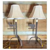 Rustic Metal Table Lamps with Animal Accents