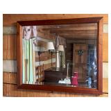 Rectangular Wood-Framed Wall Mirror