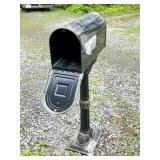 Metal Mailbox on Decorative Post
