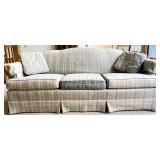Three-Cushion Sofa with Floral Pattern Upholstery