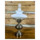 Electric Lamp With Opaline Glass Shade