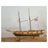 Wooden Ship Model 'Liberty' with Two Masts