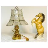 Brass Table Lamp with Capiz Shell Shade