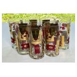 8 Vintage Telephone-Themed Glass Tumblers