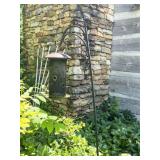 Metal Bird Feeder on Ornamental Hook Stand