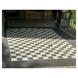 Black and White Checkered Outdoor Rug