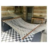 Cotton Rope Hammock with Wooden Spreaders