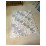 Patchwork Quilt with Multi-Color Floral Patterns