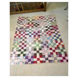 Handmade Patchwork Quilt with Multicolor Squares