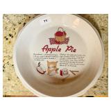 Ceramic Pie Dish with Apple Pie Recipe