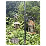 Metal Bird Feeder Stand with Hanging Accessories