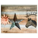 Rustic Wall Decor Set with Sun, Star, and Horse