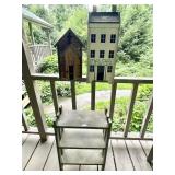 Wooden Birdhouses and Primitive Three-Tier Shelf
