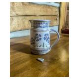 Ceramic Pitcher with Painted Floral Design