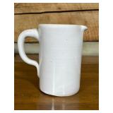 White Ceramic Pitcher with Maker's Mark